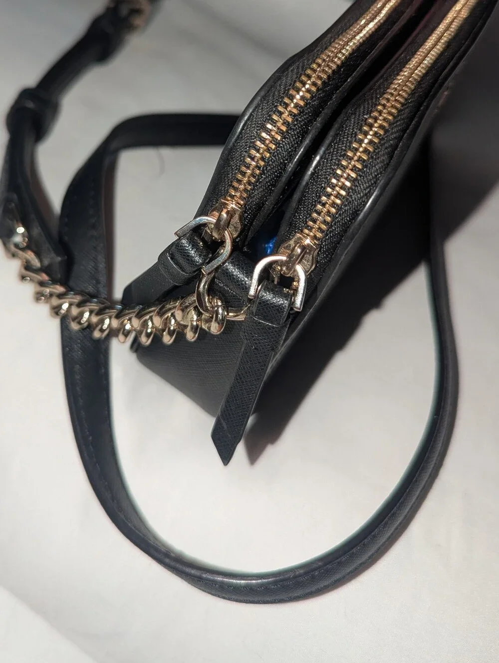 Kate Spade Cameron Double Zip Black Leather Crossbody bag